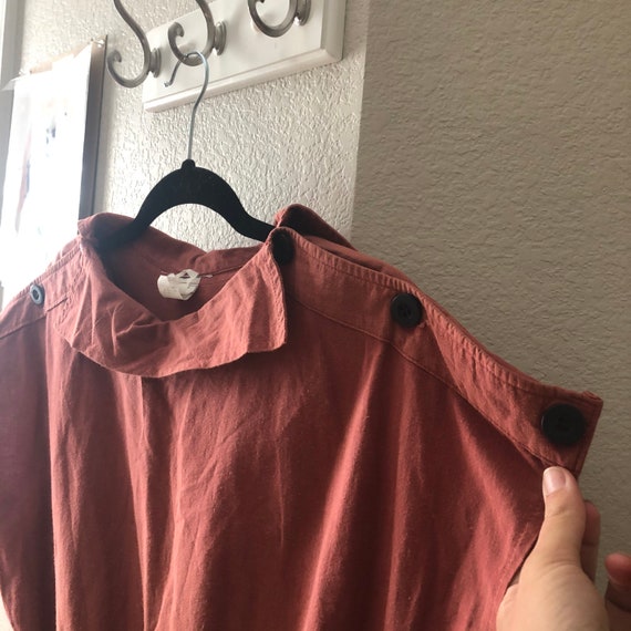 Unique Structured Jumpsuit: Terracotta Cotton - image 5