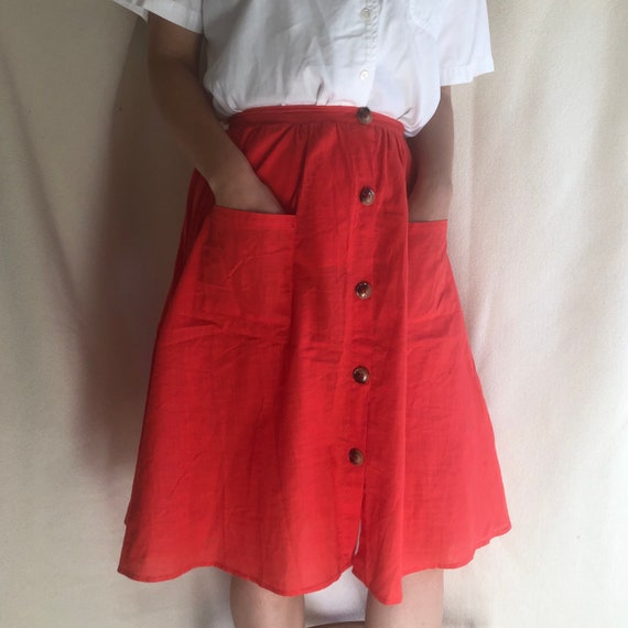 Essential Day Skirt: Poppy Red Cotton - image 5