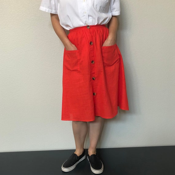 Essential Day Skirt: Poppy Red Cotton - image 1