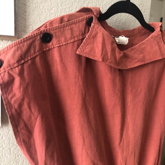 Unique Structured Jumpsuit: Terracotta Cotton - image 3