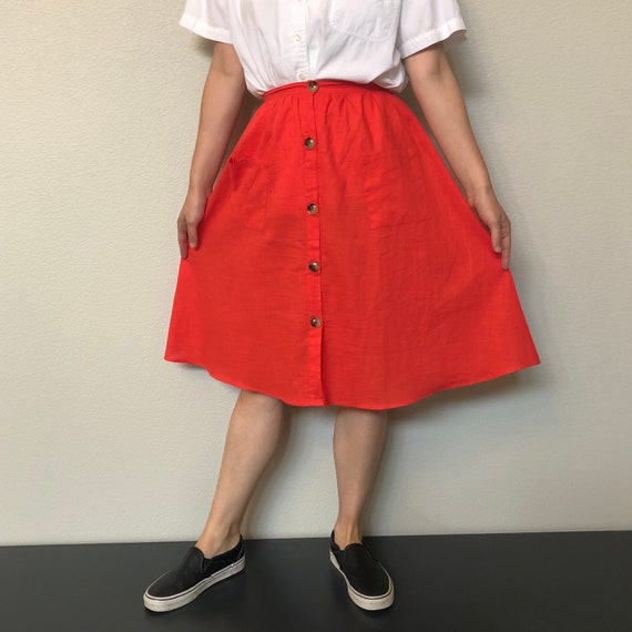 Essential Day Skirt: Poppy Red Cotton - image 4