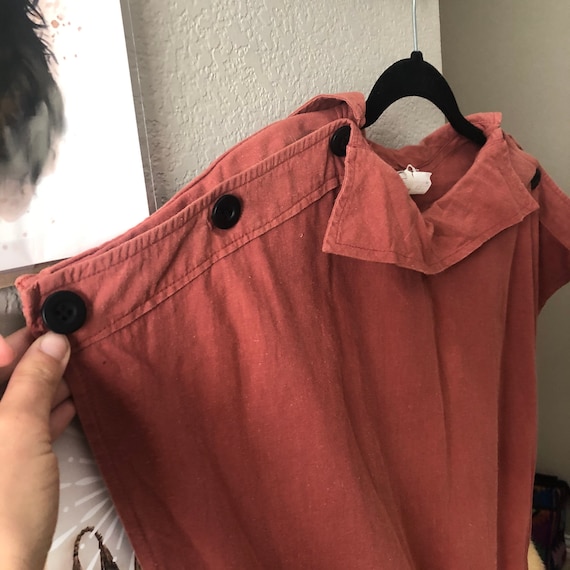 Unique Structured Jumpsuit: Terracotta Cotton - image 4