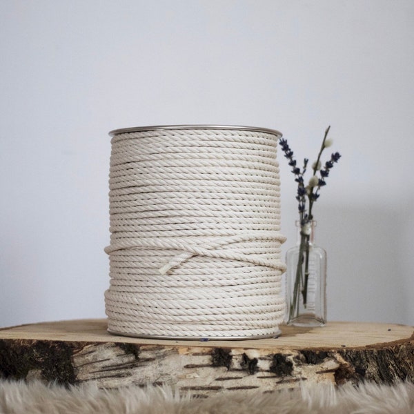 500 ft spool of 5mm 3 Strand Cotton Rope, Macrame  Rope, Macrame Cord, Cotton Rope, Macrame String