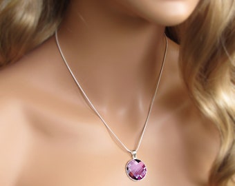 Magnetic Golf Ball Marker Necklace with Antique Pink Swarovski Crystal Marker - gift idea for your woman golfer - tournament golf gift idea