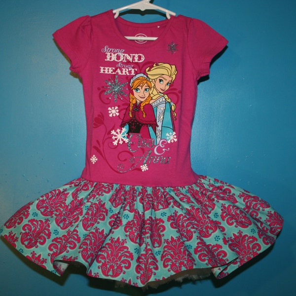 SALE Frozen Elsa and Anna Inspired Strong Bond, Strong Heart, size 5t, (23 and 1/2 inches long) Ready to Ship!!