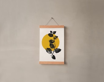 A5 Linocut Print | Foliage in the Sun | Botanical and Nature | Handmade Print