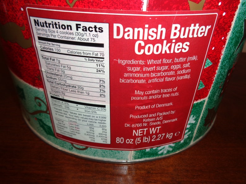 Vintage Kelsen Danish Butter Cookie 80 oz. Tin Christmas Etsy