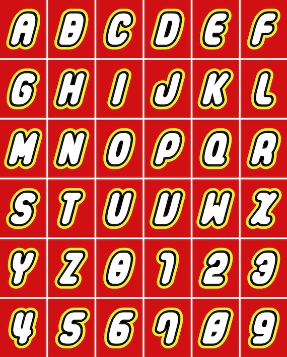 Lego writing font
