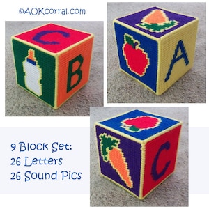 Plastic Canvas Baby Blocks Pattern