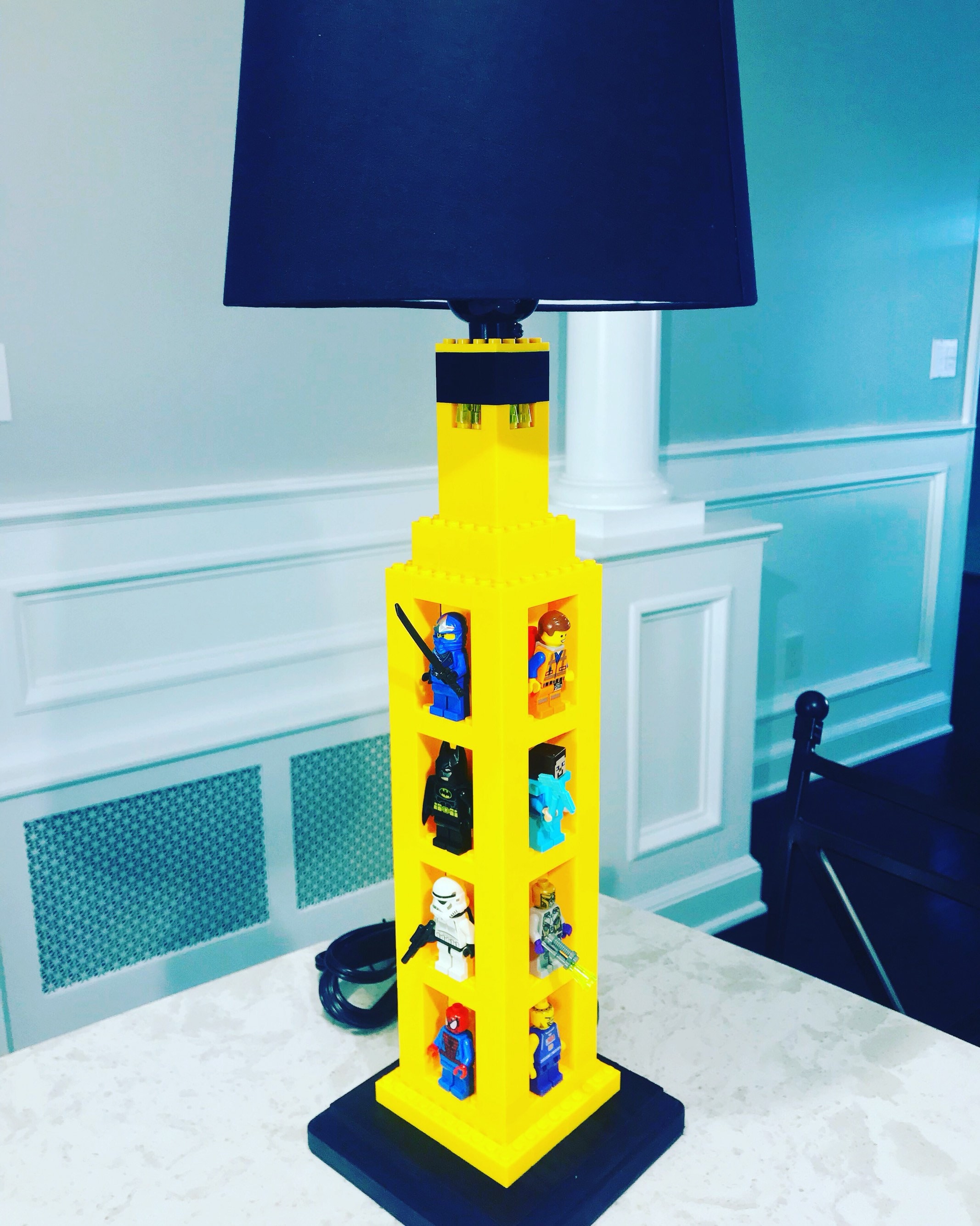 Lego lamp brick store wall