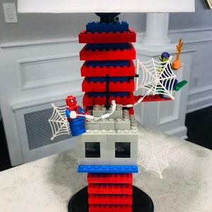 Spiderman vs Green Goblin Lamp made of LEGO® Bricks
