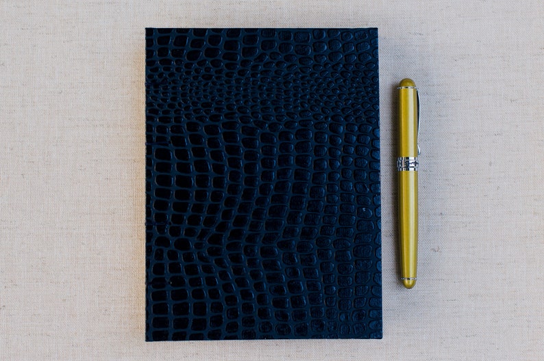 Embossed Alligator Lined Journal // Sketchbook Large Journal Etsy