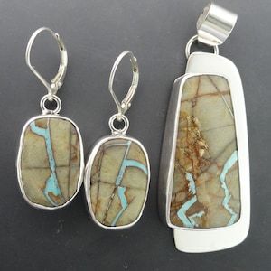 Royston Ribbon (Boulder) Turquoise Pendant/Earring  (Roy-PE-003)