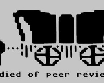 You have Died of Peer Review. Nostalgic vinyl decal - exterior window sticker - pick your size and color