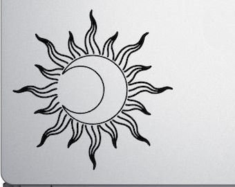 Sticker lune soleil - sticker soleil, sticker lune, sticker lune en soleil, sticker céleste