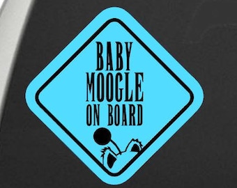 Baby Moogle on Board Decal- Two Color vinyl window decal - car window decal - Moogles on board - Moogle on board - nerdy baby on board sign