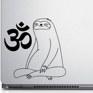 Zen Sloth - Meditating Sloth - Om Symbol - Vinyl Decal / Laptop Decal / Tumbler Decal / Car Window Decal - Choose your colors and size