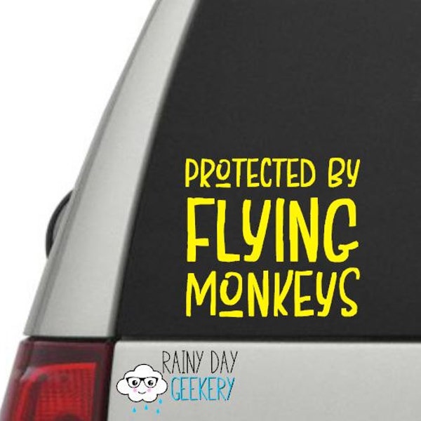 Protected by Flying Monkeys - Wicked Decal - Yellow Brick Road - Wicked Witch Decal - Flying Monkeys Decal - Choose your size