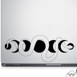 Moon Phases with snake vinyl decal, moon phases laptop sticker, moon phases car decals