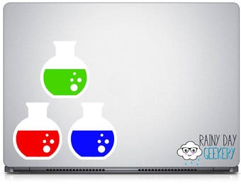 Magic potions - health potion mana potion magic potion - vinyl window decal - exterior window sticker