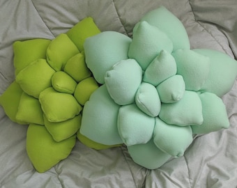 3D Succulent Pillow - Choose your color - Throw Pillow, Succulent Accent Pillow, Cactus Pillow, 3d Cactus Throw Pillow