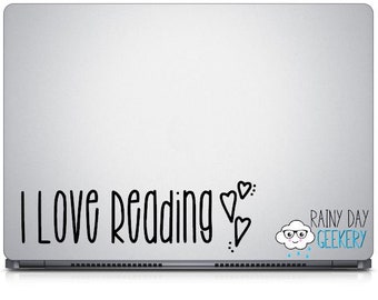 I Love Reading Vinyl Decal - Reading Decal, Bookish Decal, Book nerd gift, book lover gift, gift for readers, library decal, library decals