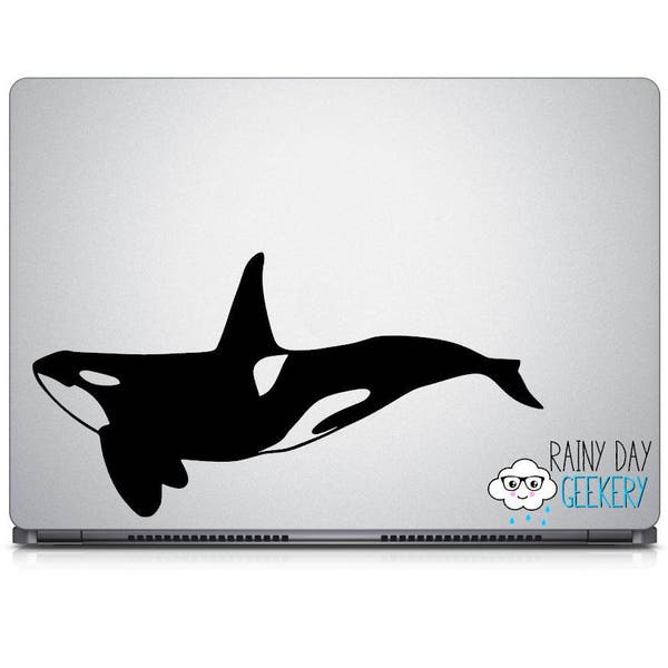 Orca / Killer Whale Vinyl Decal - Laptop Decal, Car Window Decal, Ocean Life, Cute Orcas, Orca Gift, Killer Whale Gift, Gift for Her