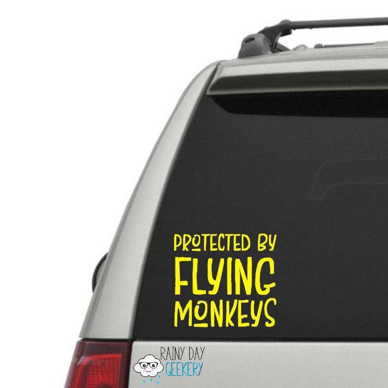 Protected by Flying Monkeys Vinyl Decal Window Decal Etsy