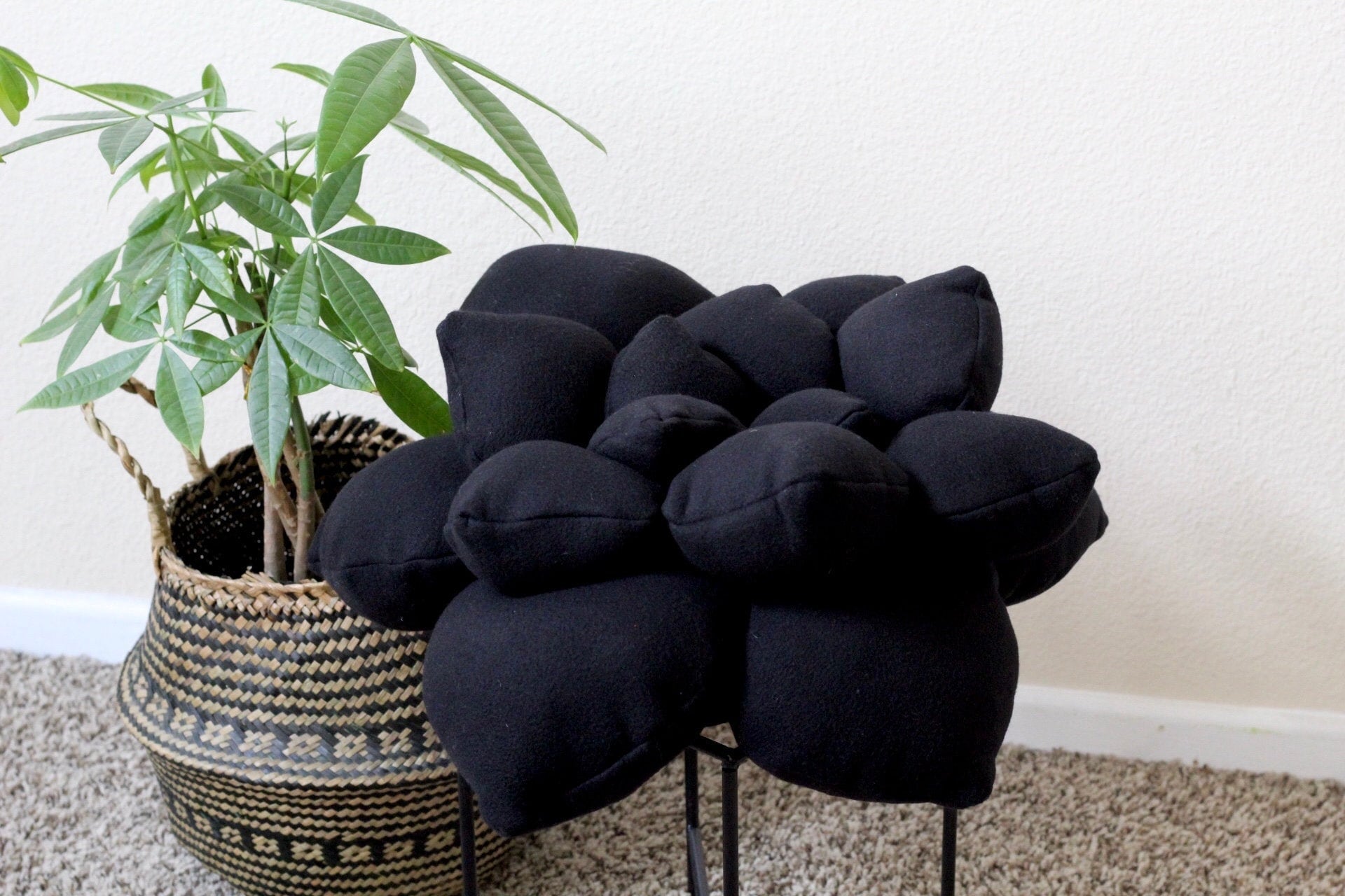 Coussin Décoratif Noir - Décoratif, Coussin Succulente, Cactus, Décoration D'intérieur Noire, Coussins Succulents