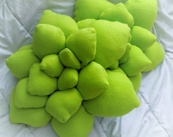 Lime Green 3D Succulent Pillow - Throw Pillow, Succulent Accent Pillow, Succulent gift, succulent home decor, cute succulent gift