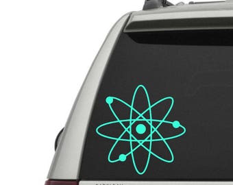 Atom Decal - Atom Vinyl Decal - Atomic Decal - Science Decal - Science Gift - Science Art - Science Decor - Science Stickers - Vinyl Decals