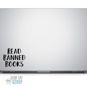 Read Banned Books vinyl decal, read banned books sticker, librarian gift, booktok gift, book lover gift