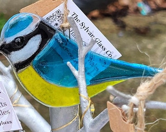 Fused Glass Blue Tit