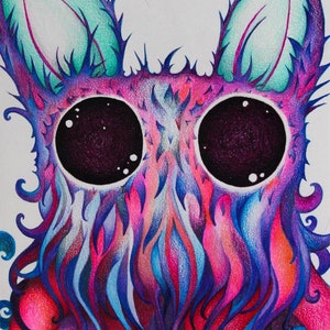 Cthulu Puppy -Cosmic Cutie Drawing Illustration art print 4x6 5x7 8x11