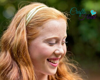 Gold Boho Headband - Gold Sequin Headband - Womens Boho Headband - Bohemian Headband - Hippie Headband - Womens Headband - Adult Headband