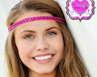 Pink Boho Headband - Bohemian Headband - Boho Headband - Forehead Headband - Halo Headband - Adult Boho Headband - Hippie Headband