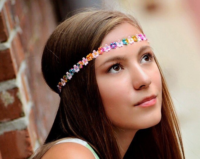 Flower Boho Headband Adult Boho Headband Bohemian Headband Etsy