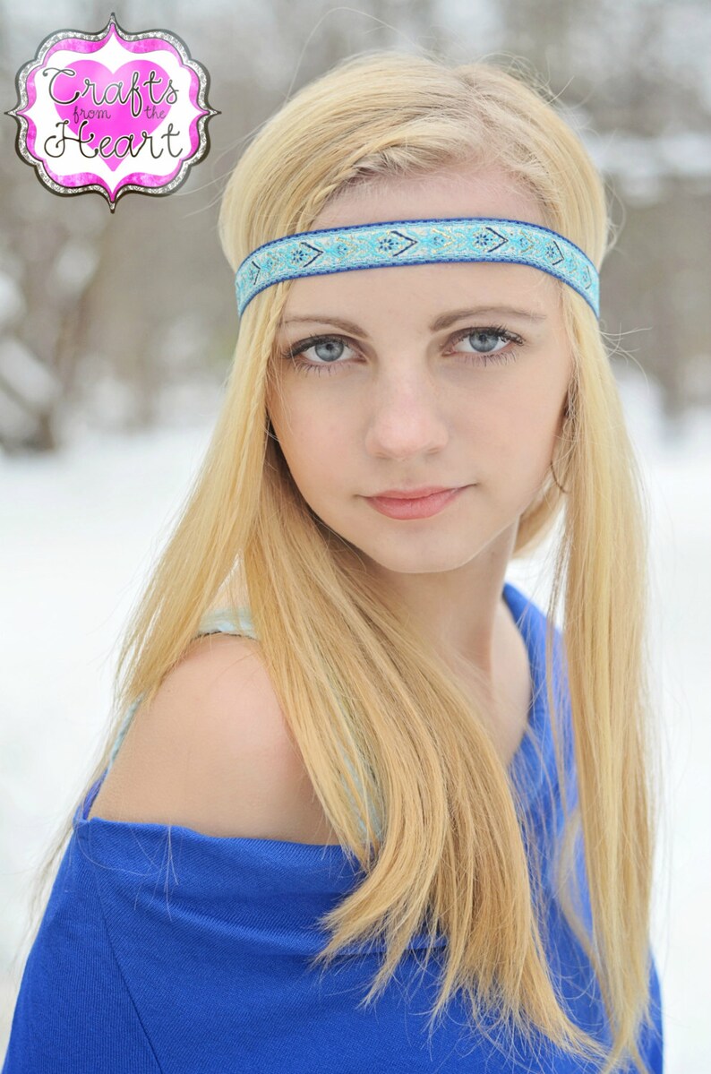 Boho Headband Blue Boho Headband Womens Boho Headband Etsy