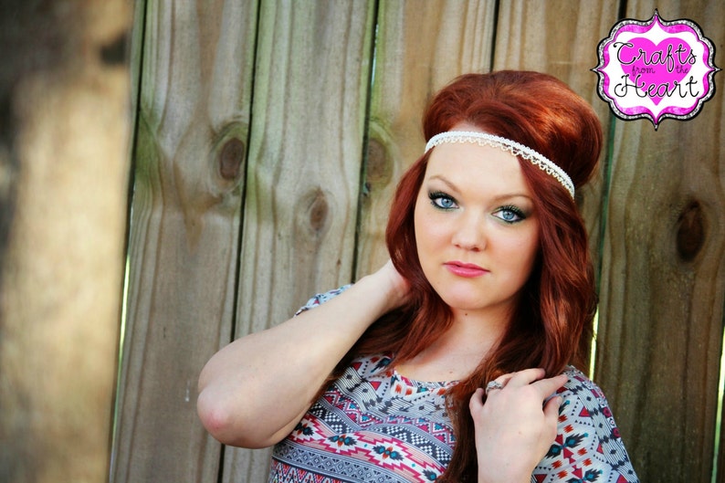 Ivory Pearl Boho Headband Adult Boho Headband Bohemian Etsy