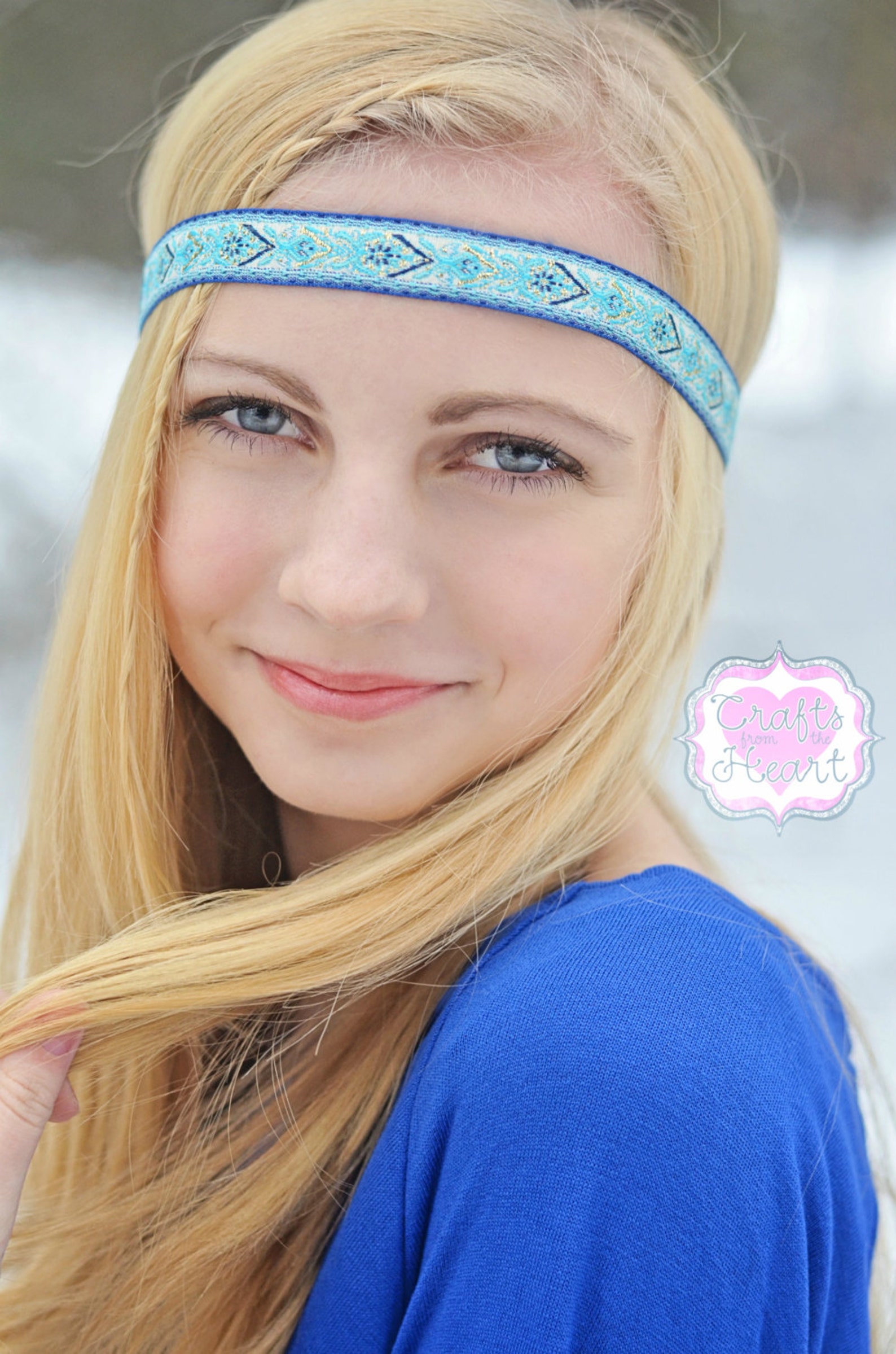 Boho Headband Blue Boho Headband Womens Boho Headband Etsy