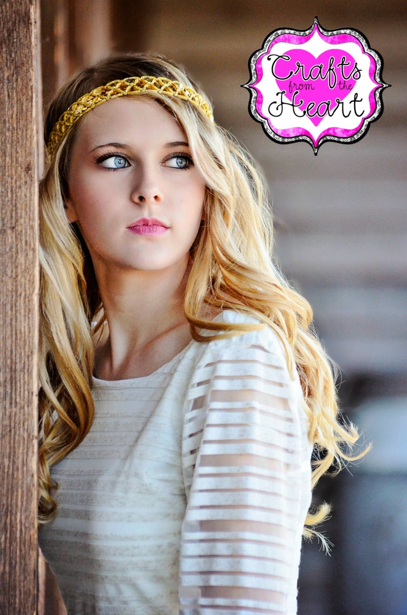 Gold Boho Headband Gold Sparkle Headband Womens Boho Etsy