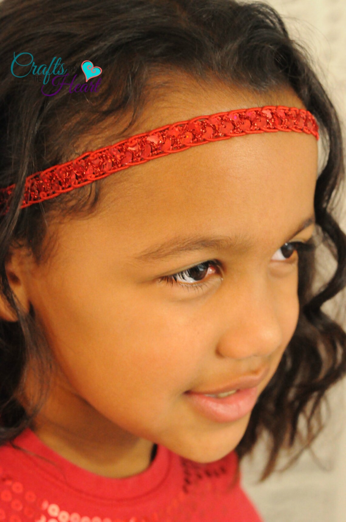 Red Boho Headband Sequin Boho Headband Bohemian Headband Etsy