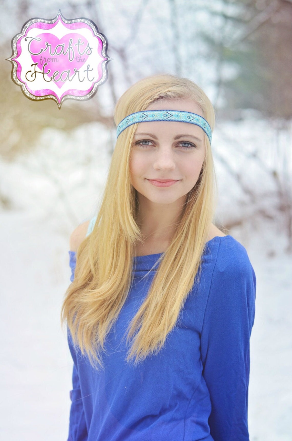 Boho Headband Blue Boho Headband Womens Boho Headband Etsy