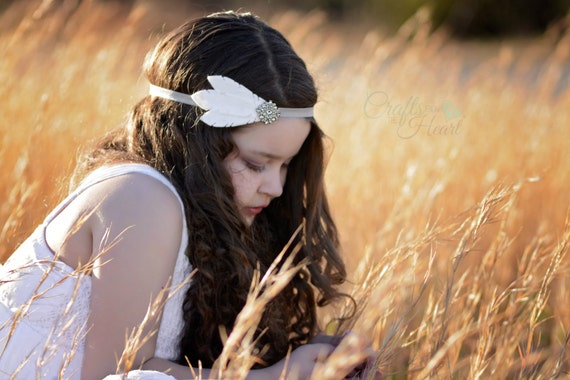 Chic Feathered Headband with White and Brown Accents Bohemian Feather Headbands | Festival Must-Have main image 4