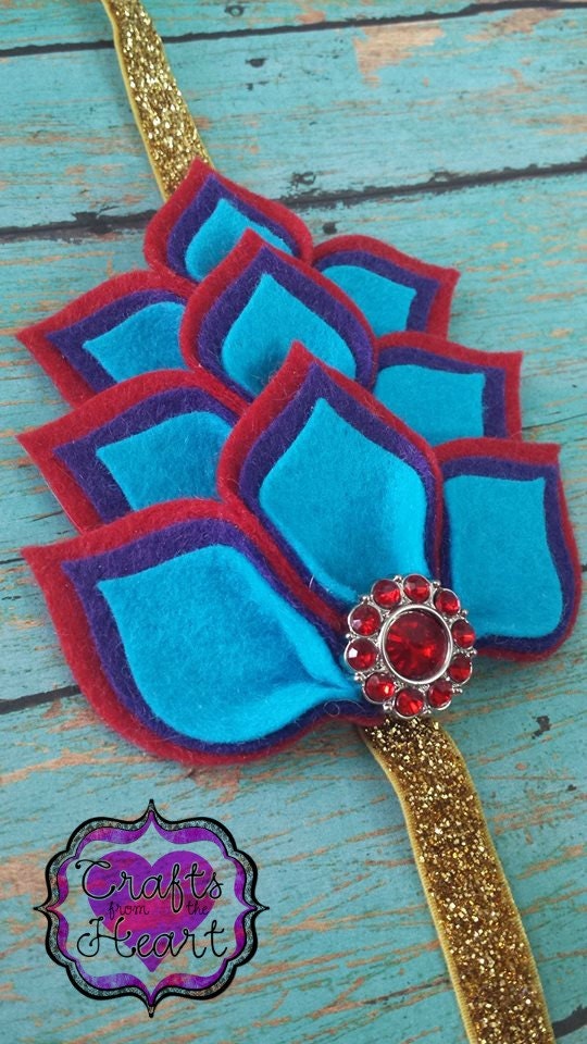 Felt Headband Egyptian Princess Felt Flower Headband Etsy