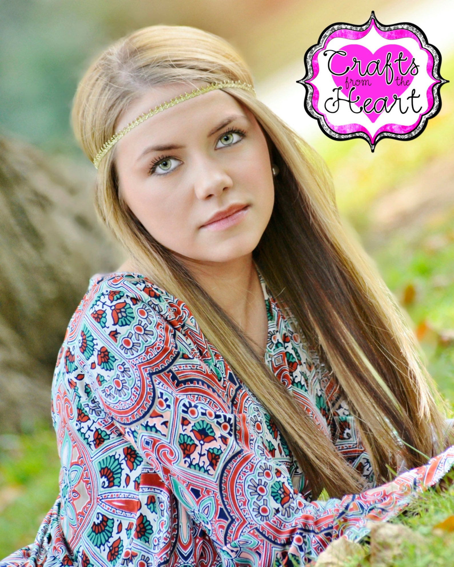 Boho Headband Gold Adult Boho Headband Bohemian Headband Etsy