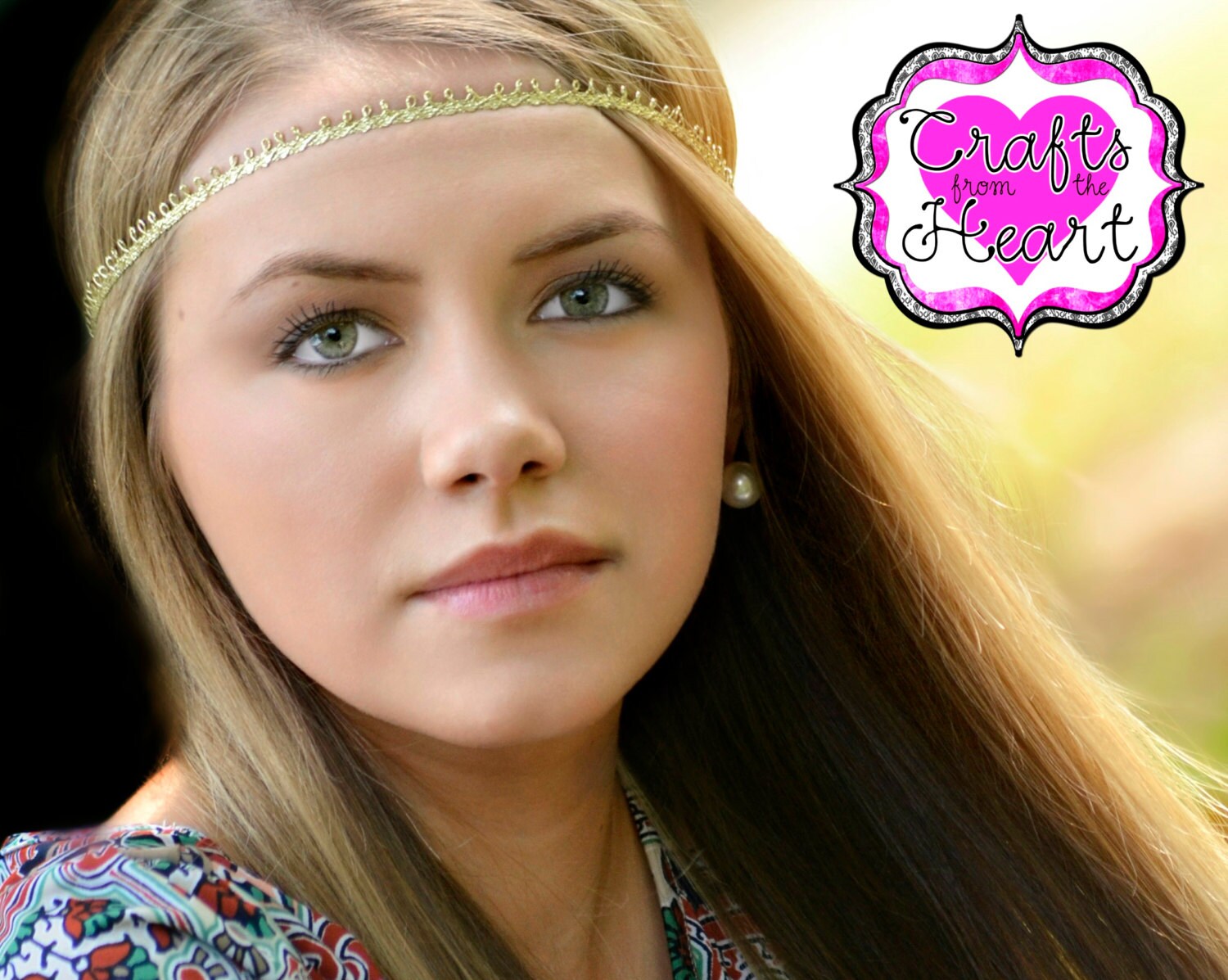 Boho Headband Gold Adult Boho Headband Bohemian Headband Etsy