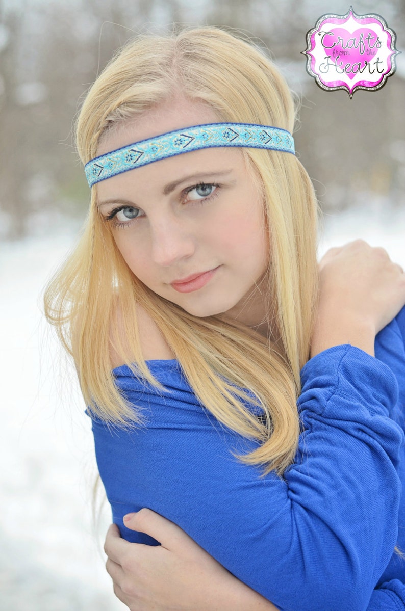 Boho Headband Blue Boho Headband Womens Boho Headband Etsy