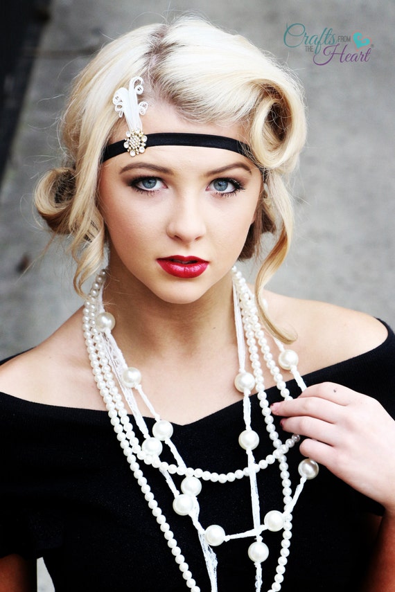 Vintage Feather Headband Elegant Crystal Rhinestone Flapper Gatsby Party Amazon.com: BABEYOND 1920s Flapper Headband Roaring 20s  main image 2