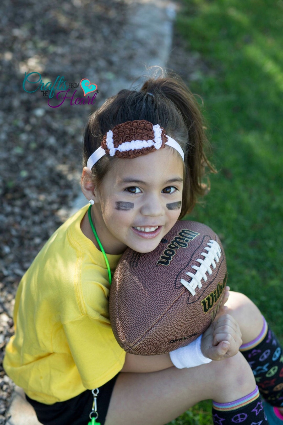 Football Headband Football Hair Bow Football Cheer Bow Etsy